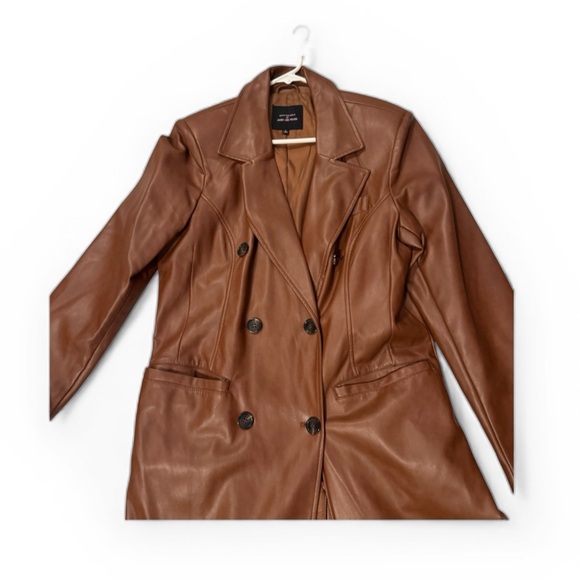 Avec Les Filles Brown Trench Coat size large - Picture 4 of 5